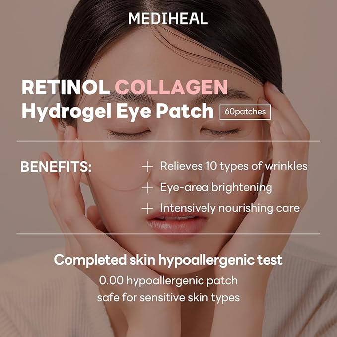 Mediheal Firming Duo Set – Collagen Lifting Pad & Retinol Eye Patch for Anti-Aging Care – Daily Skin Firming Pad + Wrinkle Smoothing Hydrogel Eye Mask