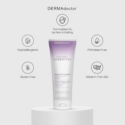 DERMAdoctor Tranquility Cleanser Dermatologist Formulated 2% Pyrithione Zinc for face body & Scalp - 7.10 oz