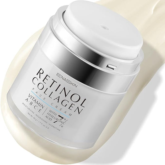 Retinol Anti Aging Face Moisturizer: Wrinkle Cream for Women, Collagen Day Night Repair Cream - Firming, Tightening & Lifting Neck Sagging Skin, 7% Hyaluronic Acid for Max Hydration (2.0 Fl Oz)