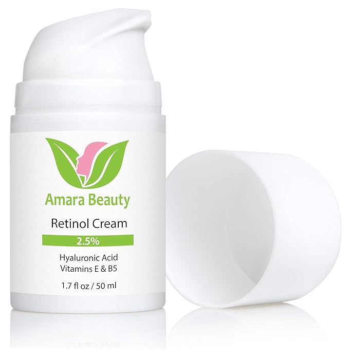 Retinol Cream for Face 2.5% with Hyaluronic Acid & Vitamins E & B5, 1.7 fl. oz. (Pack of 2)