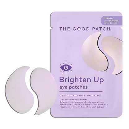 The Good Patch Brighten Up Hydrogel Under Eye Patches for Dark Circles and Puffy Eyes, Made with Niacinamide, Vitamin K, Pine Leaf Extract, Clinically Proven (12 Total Patch Sets)