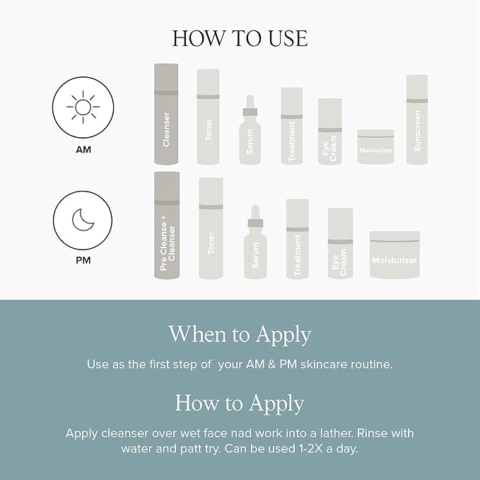 DRMTLGY Essential Facial Cleanser - Gentle Face Cleanser and Face Wash for Women and Men with Anti-Aging Peptides & Hyaluronic Acid. 6.9 fl oz