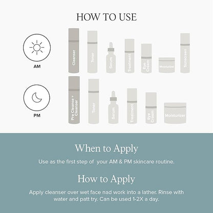 DRMTLGY Essential Facial Cleanser - Gentle Face Cleanser and Face Wash for Women and Men with Anti-Aging Peptides & Hyaluronic Acid. 6.9 fl oz