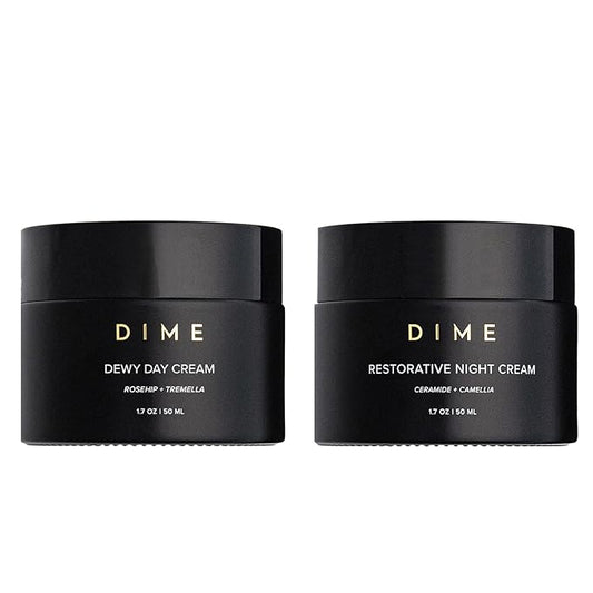 DIME Beauty Moisture Set ($75 Value) - Includes Dewy Day Cream + Restorative Night Cream (50 ml Each)