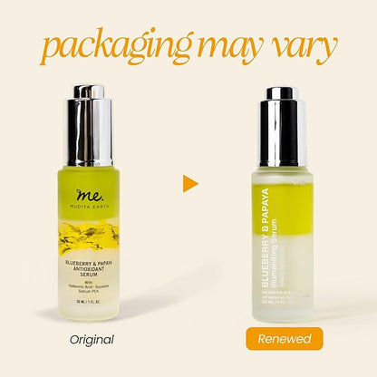 Mudita Earth Hyaluronic Acid Serum + Vitamin B5 for Face – 1 fl oz | Dermatologist-Tested Blueberry & Papaya Glow Serum | Moisturizer, Hydrating & Healthy-Aging Skincare for Acne, Sensitive & Dry Skin