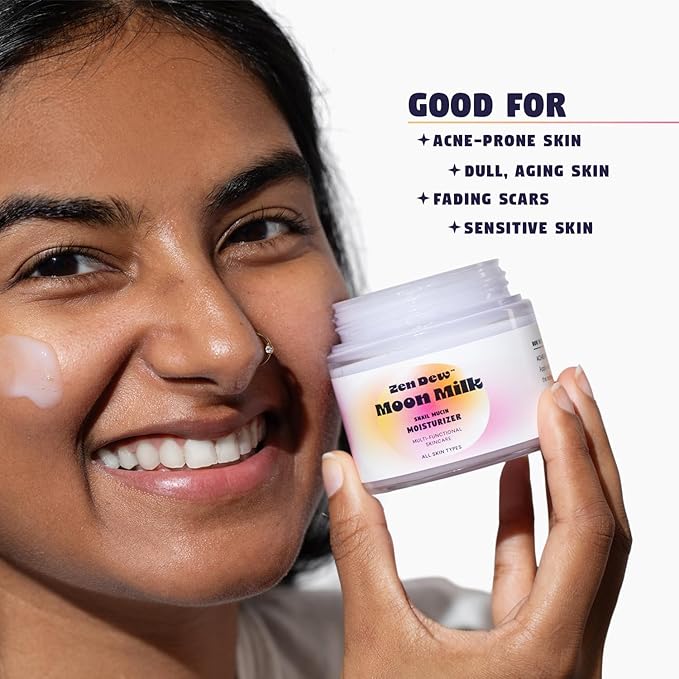 Moon Milk Snail Mucin Moisturizer Gel Cream 3.52 Oz - Blue Light Skin Defense - Korean Snail Mucin Serum Cream that Replenishes Moisture & Leaves Skin Brighter, Plumper, Soothed & Smooth - 2 Pack