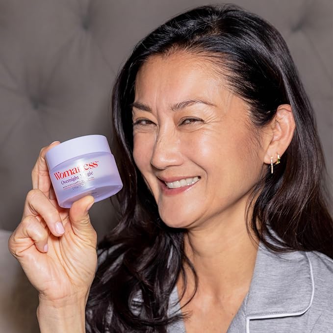 Womaness Overnight Magic Night Face Cream – Anti Aging Face Cream for Women – Hydrating Night Moisturizer with Hyaluronic Acid & Bakuchiol Retinol Alternative – Aging Skin Care for Women – 1.7oz