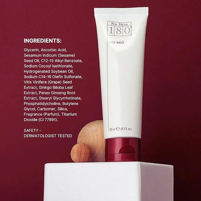 Nu Skin 180°® Face Wash | 4.2 fl. oz. | Vitamin C Cleanser with Antioxidants | Hydrating Face Wash for Smooth and Radiant Skin | 2 Pack