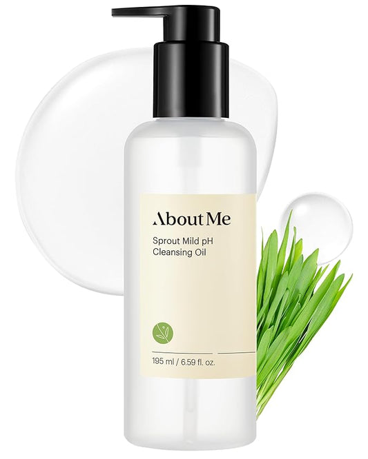 About Me Sprout Mild pH Cleansing Oil – Korean Single Step Oil Cleanser for Sensitive Skin – Daily PHA Gentle Exfoliation with Wheat & Broccoli Sprout – Korean Skin Care – 6.59oz, 195ml