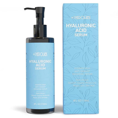 Hyaluronic Acid Serum for Face with Vitamin B5, C, E & Niacinamide, Hydrating & Plumping Face Serum for Sensitive Skin, Fragrance-Free 4 Fl Oz