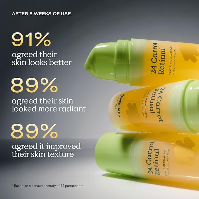 KraveBeauty 24 Carrot Retinal - 30ml, Korean Skincare-Inspired Gentle Retinal Serum, Smooths Skin Texture, Supports Skin Barrier, Lightweight Non-Sticky Gel, Nourishes with Upcycled Carrot Extract