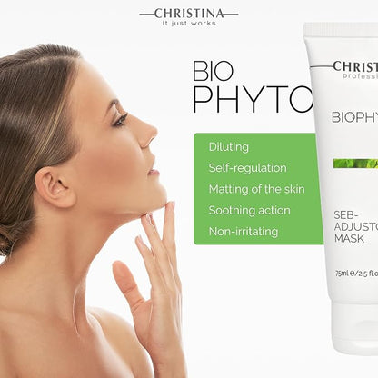 -CHRISTINA- Bio Phyto Seb-Adjustor Facial Mask with Moisture Complex | Face Masks Skincare Targets Acne, Blackheads, and Oiliness | Clears and Balances Skin | Suitable for All Skin Types 75ml