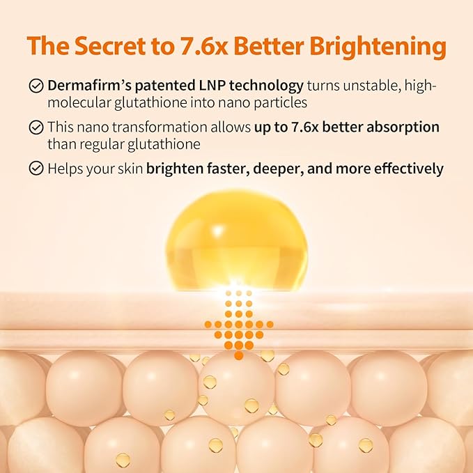 DERMAFIRM Peptology Niacinamide Vitamin C Ampoule - GLASS SKIN with 15% Niacinamide Brightening Ampoule with Glutathione for Dark Spot Correction & Radiance Boost - Korean Skincare 30ml