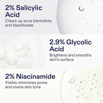Skinfix 2% BHA Cleanser - 5 oz - Clears Acne Blemishes & Blackheads - Safe for All Types of Acne - Fragrance Free - Vegan, Cruelty Free