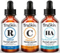 TruSkin Face Serum Trio – Hyaluronic Acid, Vitamin C & Retinol Serum for Face – Anti Aging Skin Care Set for Women – Skincare for Bright, Smooth, Hydrated & Firmer-Looking Skin, 1 fl oz, 3 Bottles