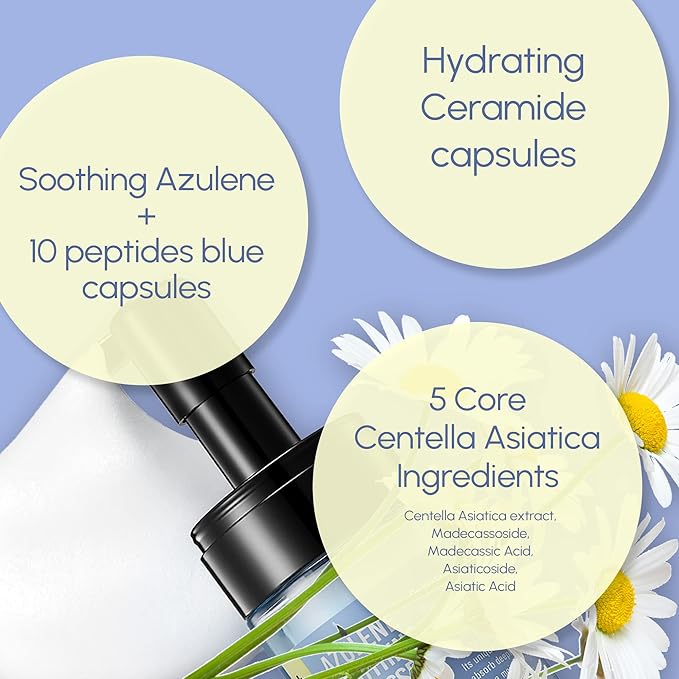 SURMEDIC Azulene Moisturizing Soothing Mousse Toner, Hydrating, Glowing, Calming Bubble Toner for Sensitive, Dry, Dull Skin, Korean Skin Care 3.71 oz / 110ml