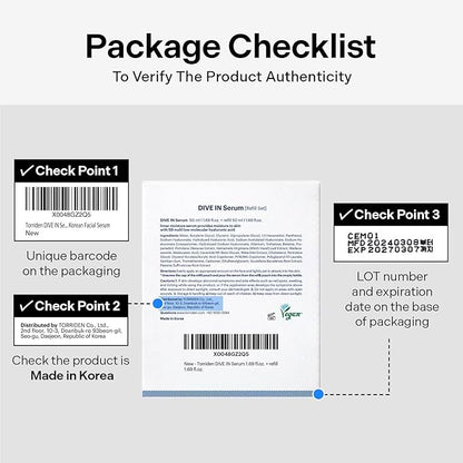 Torriden DIVE IN Serum 1.69 fl oz + refill pouch 1.69 fl oz | Deep Hydration to Get Glow Skin | Hyaluronic Acid, Panthenol, Allantoin | Korean Facial Serum