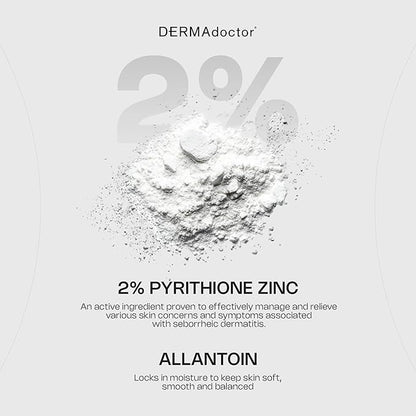 DERMAdoctor Tranquility Cleanser Dermatologist Formulated 2% Pyrithione Zinc for face body & Scalp - 7.10 oz