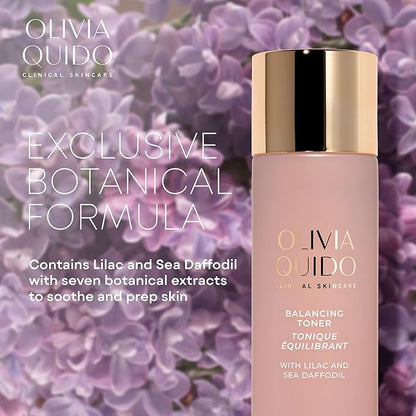 OLIVIA QUIDO Clinical Skincare Balancing Toner with Lilac & Sea Daffodil (6.76 fl.oz.) | Moisturizing and Pore Tightening Cleanser for All Skin Types