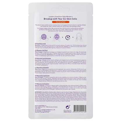 Leaders Insolution Daily Wonders Breakup With Your Ex-Skin Cells Facial Mask Sheet Clarifying and Exfoliating Dead Skin Korean Skincare (10 Sheets)