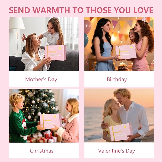 Rose Essential Oil Face Collagen Hydrogel Mask, Face Sheet Mask, 55 Pcs Skin Care Set, Spa Kit for Women, Clay Mask, Under Gel Mask, Gel Lip Mask, Christmas, Valentine's, Birthday, Baby Shower, Mom