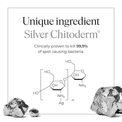 47 Skin Hydrating Face Serum for Clearing Acne & Scars, Anti-Blemish & Scar Repair Serum Skincare Treatment with Silver Chitoderm - Smooth Skin Moisturiser (1.01 oz)