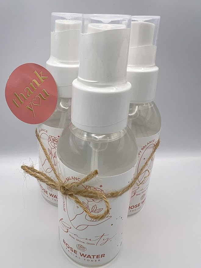 Beauty Hydrating Rose Water Facial Mist with Caviar Extract, Seaweed, Vitamin E and jojoba Oil