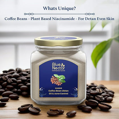 Blue Nectar Coffee Bean Natural Cleanser, 3-in-1 Cleanser, Face Scrub & Face Pack for Skin Repairing & De tan Removal, 100% Natural with Multani Mitti Powder (3.52 Oz11 Herbs)