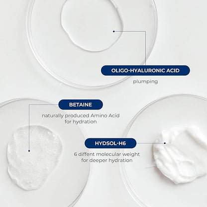 Hyaluron Boost Ampoule 1.52 fl oz, Deep Hydration Serum with 6 Types of Hyaluronic Acids & 5 Peptides, Barrier Support & Glass Skin Glow, Non-greasy, Hypoallergenic, Korean Skin care