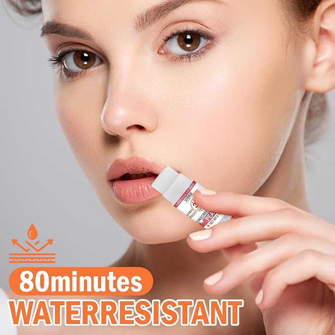 SPF 30 Sunscreen Lip Balm, SPF Lip Balm Bulk 60 Count, Broad Spectrum UVA/UVB Lip Sunscreen with Vitamin E and Coconut Oil- 10 Flavors