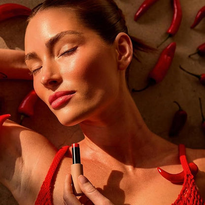 + Lux Unfiltered N°11 Smoothing Hydrating Lip Tint for Women - Tinted Lip Balm with Jojoba & Sunflower Oil - Lightweight Moisturizing Semi-Sheer Color - Vegan & Cruelty-Free - Chili (Spicy Sheer Red)