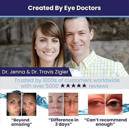 Lid and Lash Cleanser – 1oz Bottle – Pure Hypochlorous Acid Spray for Soothing Dry Eye Irritation – Daily Eyelid & Lash Cleanser