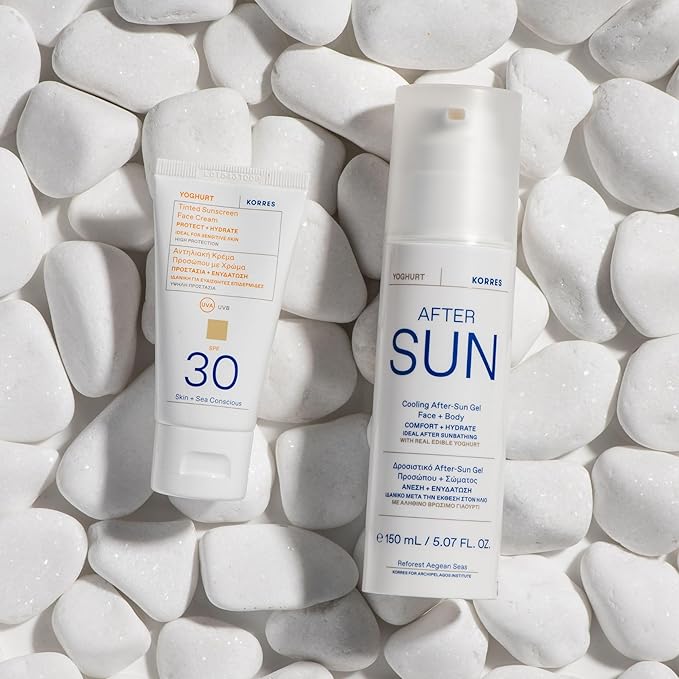 KORRES Greek Yoghurt Cooling After Sun Gel for Face & Body, Lightweight Hydrating Cream Gel with Natural Proteins & Vitamins, Sunburn Relief for Sun-Exposed or Dry Skin, 5.07 fl oz, Stocking Stuffer