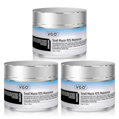 VGO 3 Pack 92% Snail Mucin Moisturizer, Anti Aging, Skin Repair & Hydrating Face Cream with Ceramide & Vitamin E