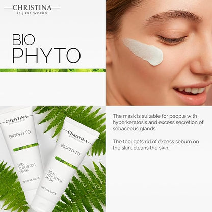 -CHRISTINA- Bio Phyto Seb-Adjustor Facial Mask with Moisture Complex | Face Masks Skincare Targets Acne, Blackheads, and Oiliness | Clears and Balances Skin | Suitable for All Skin Types 75ml