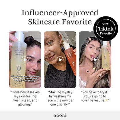 NOONI Facial Cleanser - Snow Aqua 0 LHA Toning Cleansing Oil *2ea | Makeup Blackhead Remover, Pore Control, Glass Skin, Help Control Sebum, Revitalizing, Mother's Day, 6.76 Fl Oz x 2