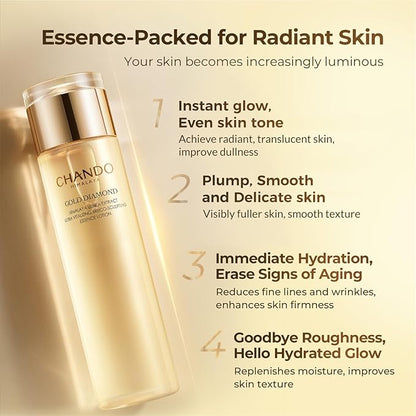 Gold Diamond Peptide-Enriched Toner(200ml/6.76oz) - Ultra Vitalizing, Micro-Sculpting, Refreshing, Hydrating, Repairing Moisturizing Toner with Tri-peptide, Hyaluronic Acid