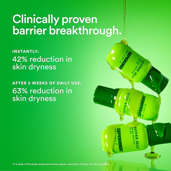 Experiment Buffer Jelly Intensive Barrier Treatment Oil – Ceramide, Squalane and Panthenol - Hydrating, Soothing and Strengthening, 1.0 FL OZ– Vegan Formula for Dry Skin Types