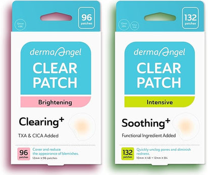 DERMA ANGEL Ultra Invisible Salicylic Acid Acne Patches and Post Acne Dark Spot Patches Bundle - Day and Night Use - UPGRADED