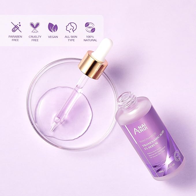 ANAI RUI 5% Tranexamic Acid Serum With Niacinamide,Kojic Acid, Arbutin,for Uneven Skin Tone 1.69 FL.Oz/50 ML