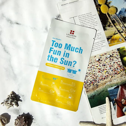 Leaders Insolution Daily Wonders Too Much Fun in the Sun? Facial Mask Sheet Soothing and Calming Hydrating Korean Skincare (10 Sheets)