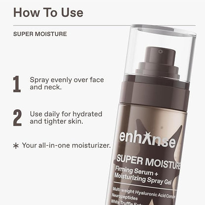 Super Moisture, 2 in 1 Day to Night Serum & Moisturizer Spray, Hydration & Repair Formula with Hyaluronic Acid, Exosomes & NAD+, Collagen Support, Skin Care for Men, All Skin Types, 100 mL