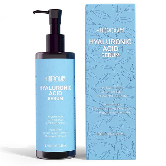 Hyaluronic Acid Serum for Face with Vitamin B5, C, E & Niacinamide, Hydrating & Plumping Face Serum for Sensitive Skin, Fragrance-Free 8.45 Fl Oz