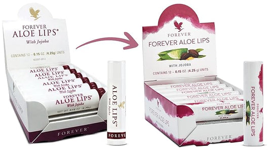 Forever Living - Aloe Lips - Moisturizing Lip Balm with Aloe, Jojoba, and Beeswax, Vegan, Ultimate Lip Care, Pack of 12