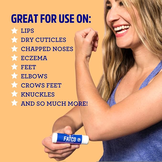 FATCO Fat Stick and All Purpose Moisturizing Stick for Dry Areas on your Face, Lips, and Body - Orange + Vanilla (2-Pack)