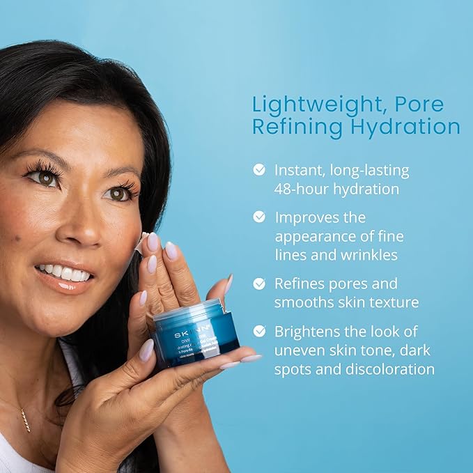 SKINN Moisturizer for Dry Skin, Divine Elixir Hydrating Algae Gel Cream (1.7 Fl Oz) - Gel Moisturizer for Face & Body That Hydrates & Exfoliates Skin While Plumping Appearance - Help Reduce Fine Lines