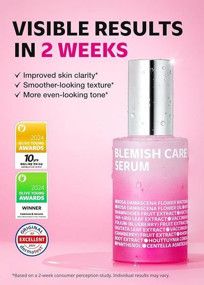 ISOI Blemish Care Up Serum for Face, Vegan Hydrating Serum for Smooth & Glass Skin Effect, Skin Barrier & Moisture Balance for Women, Arbutin, Korean Skin Care (2.36 fl. oz, 70ml)