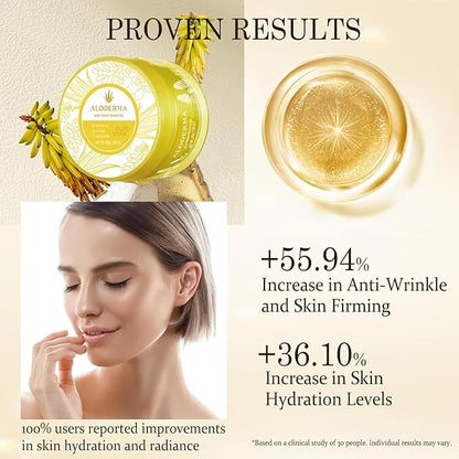 Aloderma Age-Defying Aloe Flower Essence Gel with 24K Gold Leaf, Made within 12 Hours of Harvest - Luxurious Aloe Gel with Allantoin & Hyaluronic Acid for a Shimmering, Youthful Complexion, 7oz 3-Pack