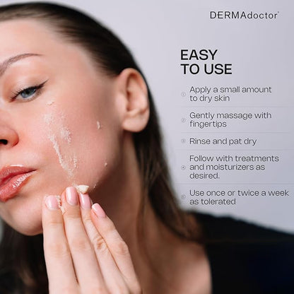 DERMAdoctor Physical Chemistry Dermatologist Formulated Microdermabrasion Facial Scrub + Multiacid Peel with AHA and BHA, Brightening, Smoothing, Pore Minimizer for face - 1.7 oz