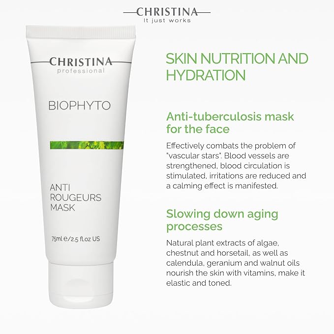 -CHRISTINA- Bio Phyto Soothing Anti Rougeurs Facial Mask | Multi-Functional Face Mask Skincare for All Skin Types | Redness Reduction, Even Tone, Botanical Extracts | Suitable for Men and Women 75ml